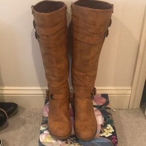 Brown Wide Calf Riding Boots